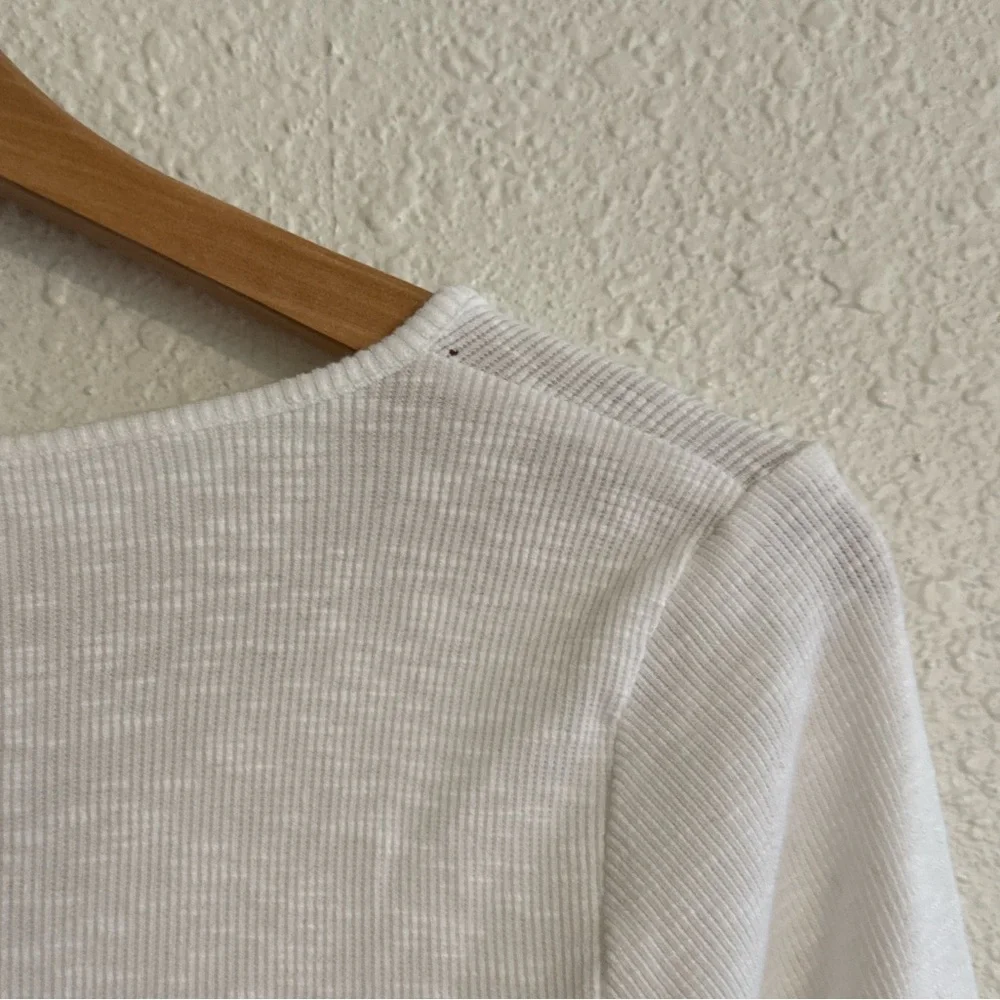 ASOS Scoop Neck Cropped Henley Long Sleeve Top - Picture 8 of 8